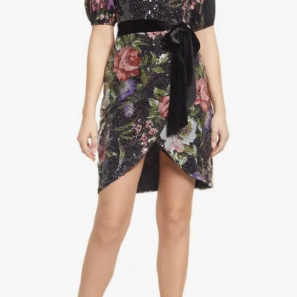 Beautiful, colourful sequins wrap dress in new condition from Nordstrom - Picture 2 of 14